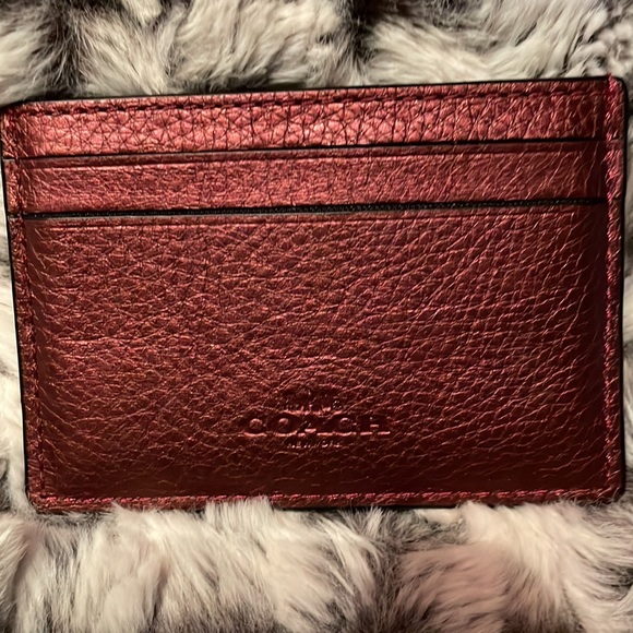 @@NWOT@@ ~ Coach large dark burgundy leather wristlet. Matching ID holder. - Picture 8 of 11